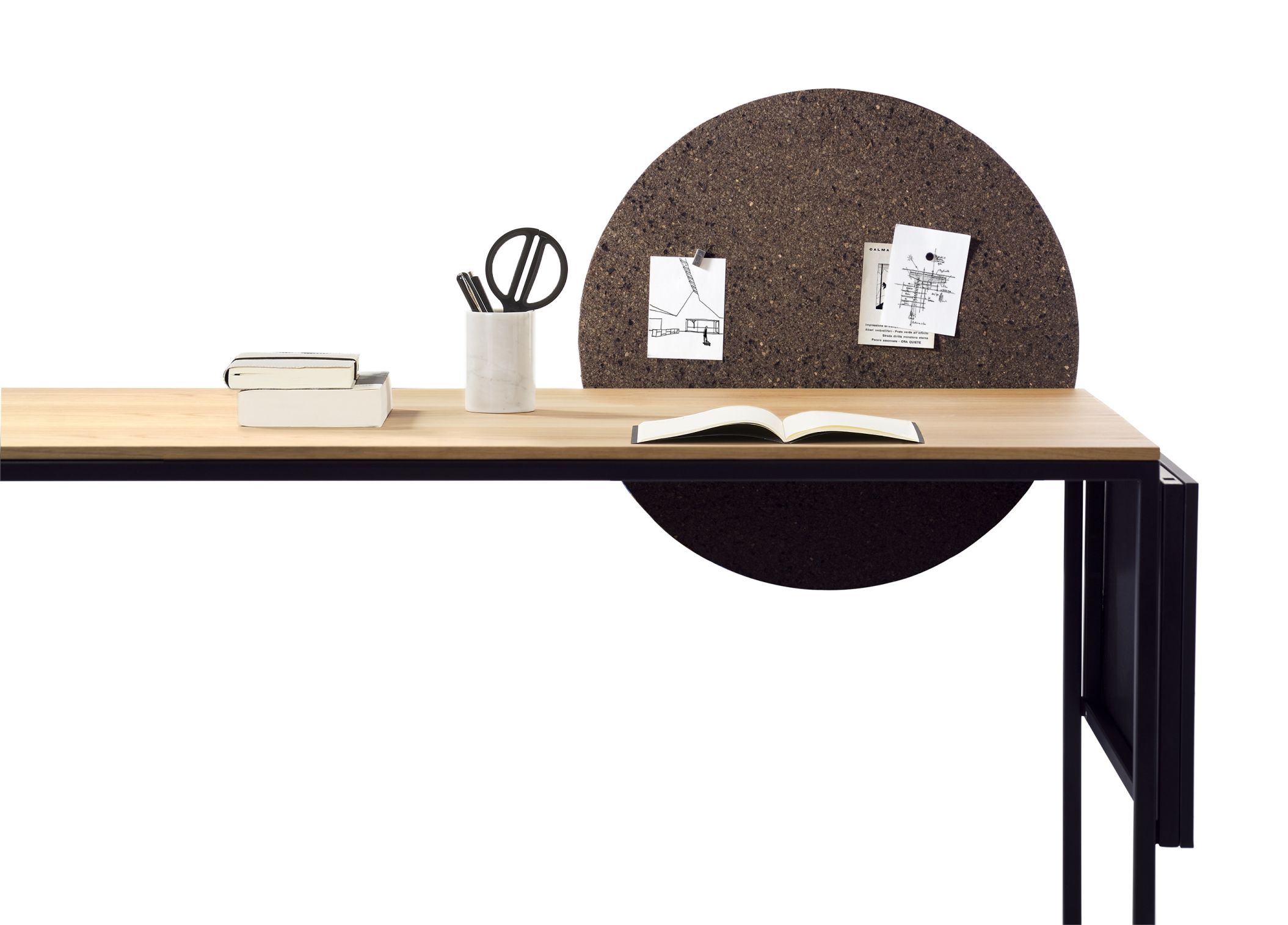 Macis Bureau avec tiroir, rallonges et tableau d'affichage Chêne Opinion Ciatti