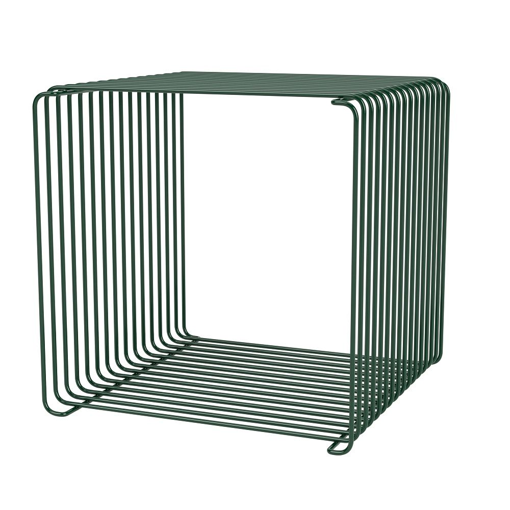 Montana Wire Cube Regal aus grünem Metalldraht, modernes Design für Wohnzimmer und Büro.
