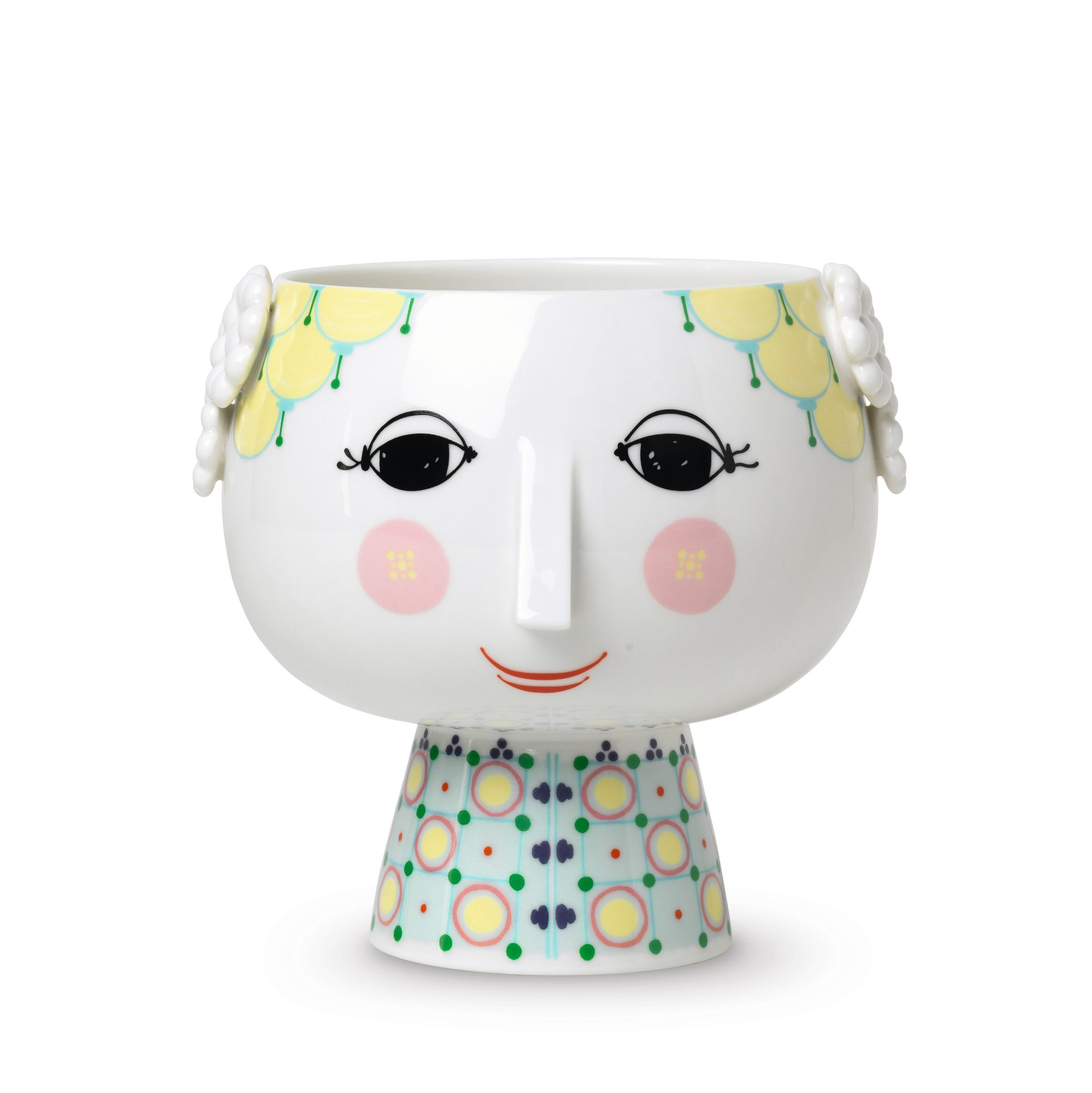 Cache-pot à pied Eva jaune 14,5 cm Bjorn Wiinblad