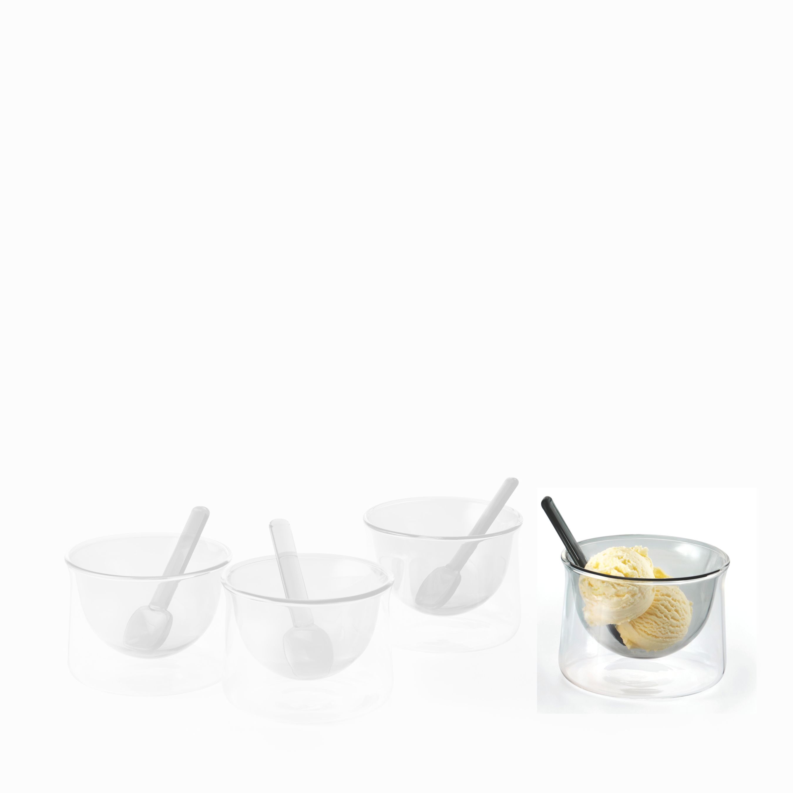 Gobelet à gelato avec cuillère Gris Philippi