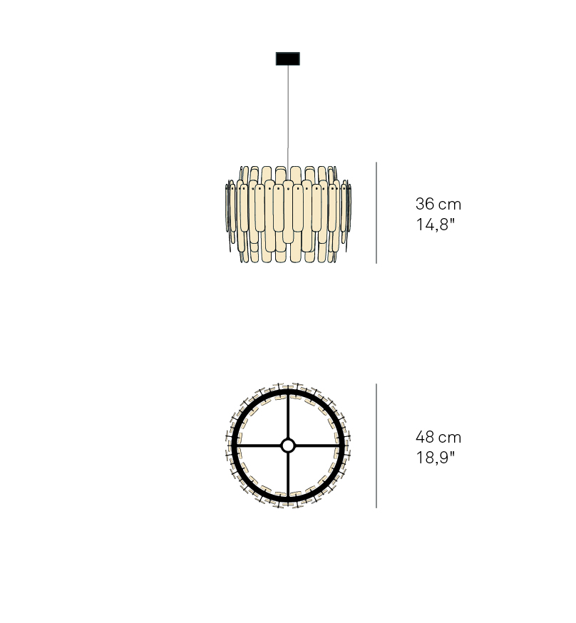 Maruja Pendant Lampe à suspendre LZF Lamps Blanc ivoire