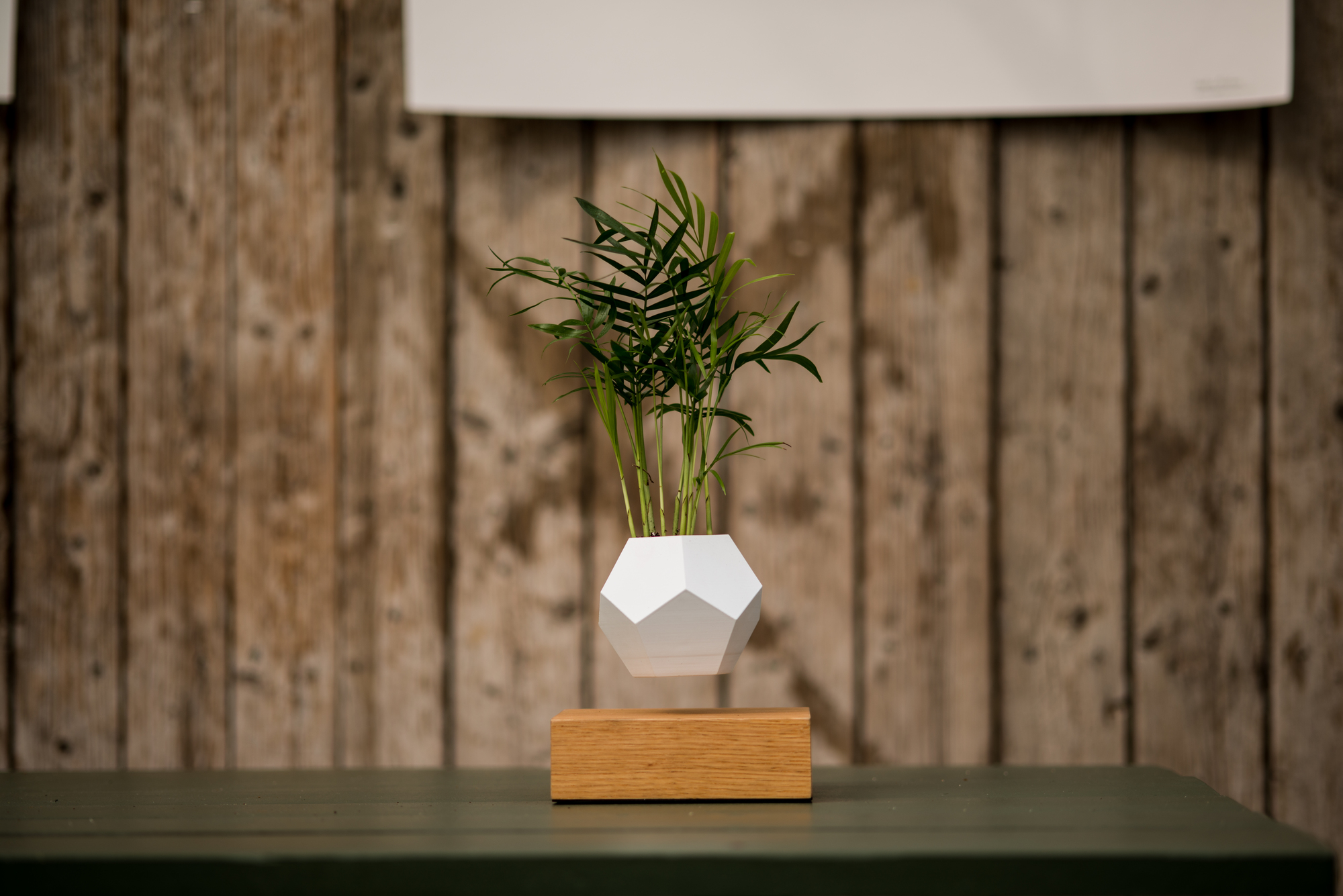 Lyfe vase flottant PIED AHRON NOIR / POT BLANC Klein & More PIÈCE UNIQUE