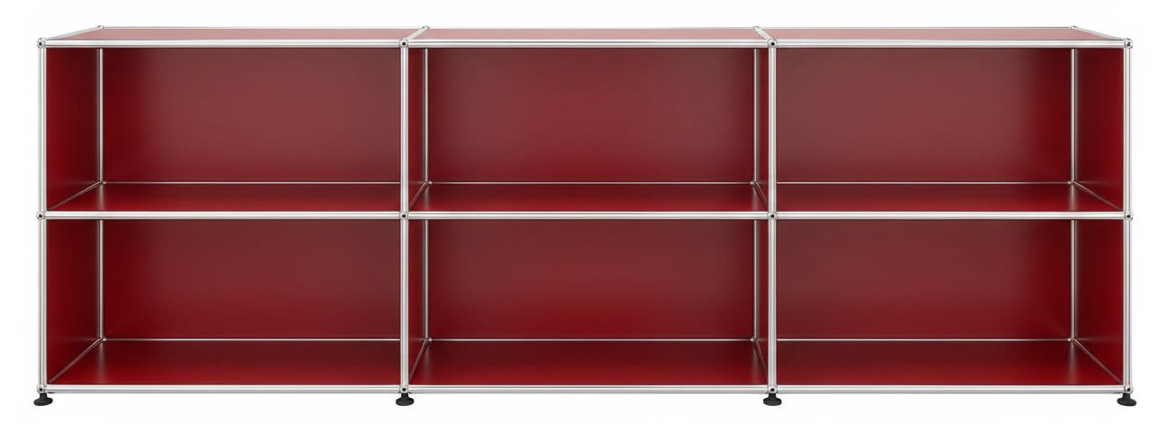 Étagère USM Haller grande ouverte rouge rubis