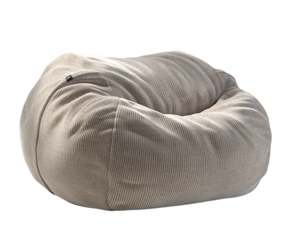 Grand pouf Grand pouf en velours côtelé platine PIÈCE D'EXPOSITION