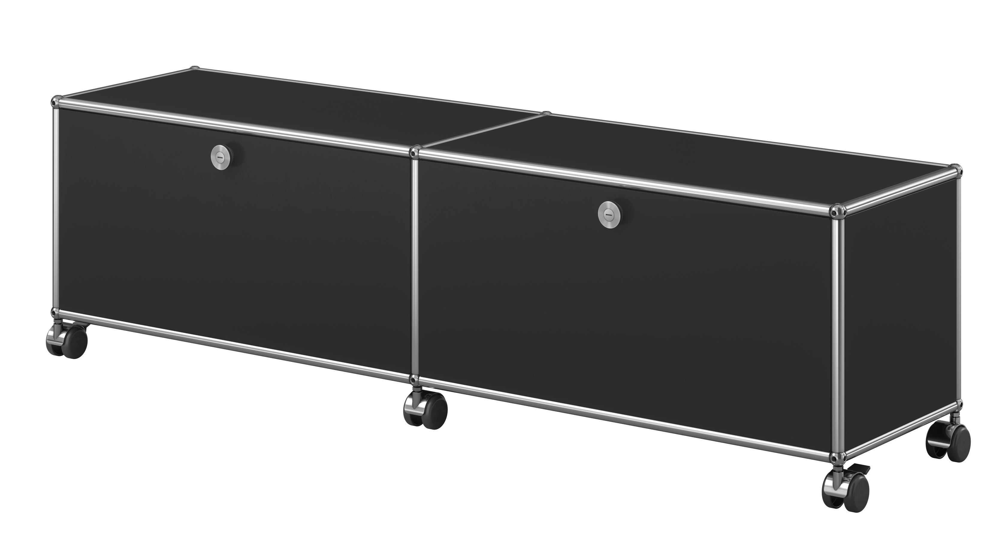 USM Haller Lowboard sur roulettes avec 2 portes pliantes