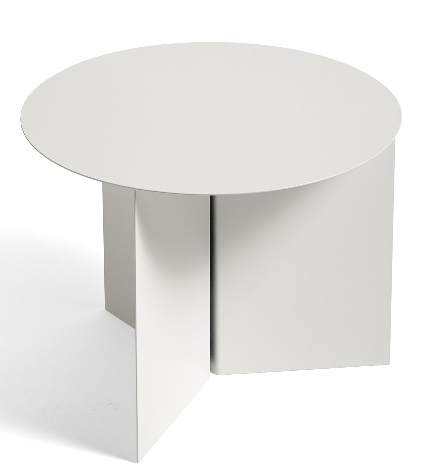 Slit Table Round Table d'appoint ronde Hay blanc, revêtu par poudre