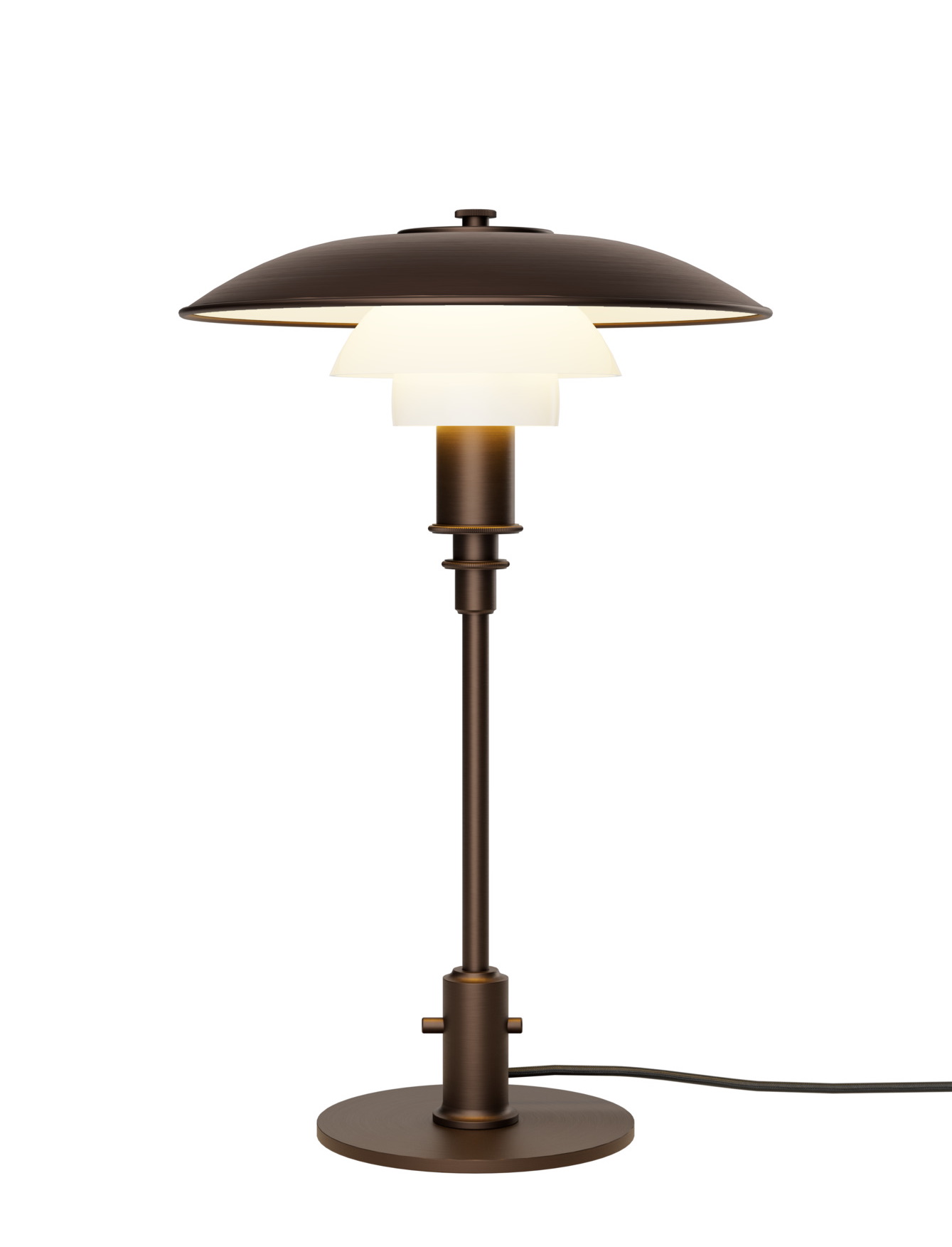 PH 3/2 Aged Brass Opal Lampe de table Louis Poulsen