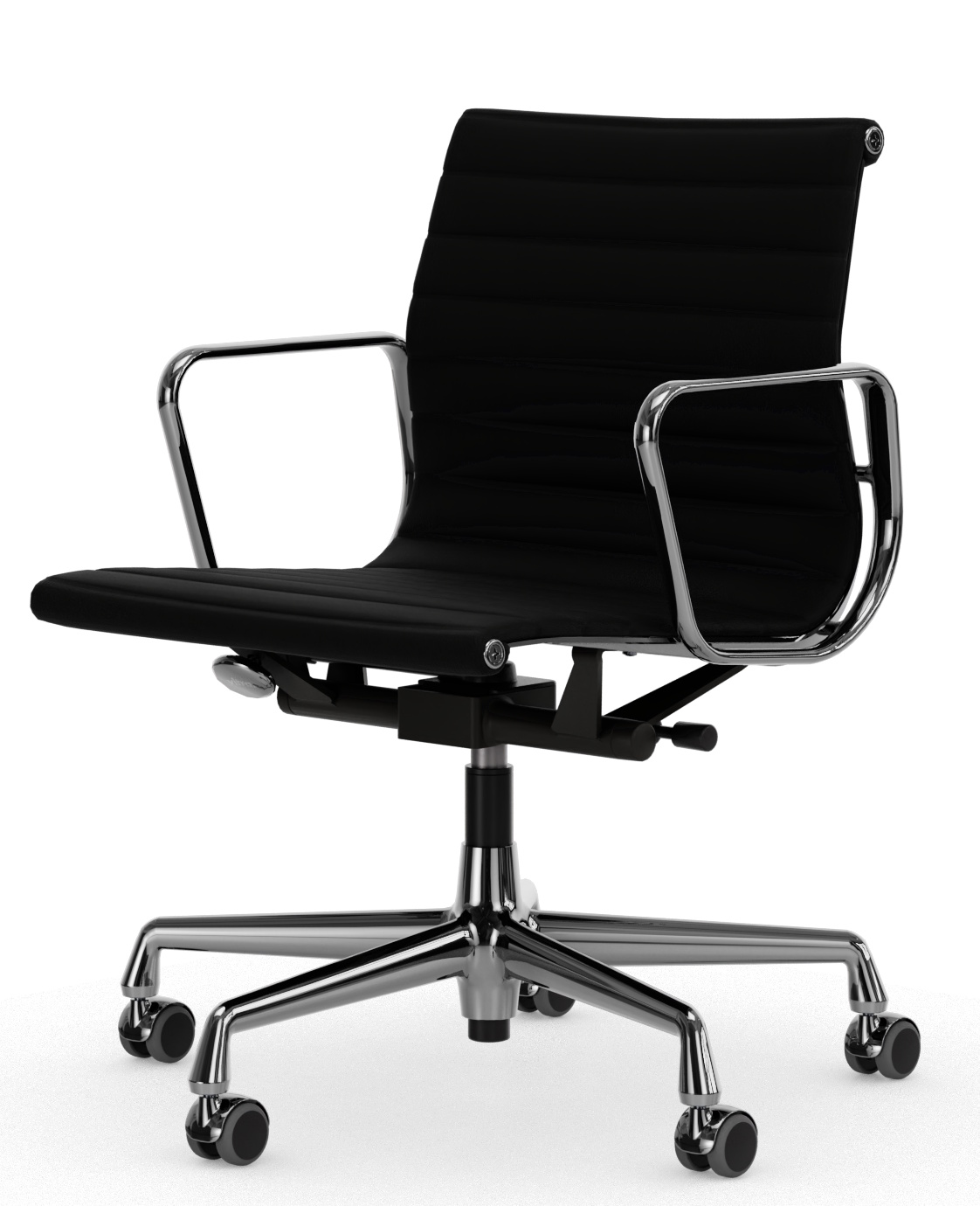 Aluminum Chair EA 118 / EA118 Chaise Cuir Premium Nero Vitra Aluminum Chair EA 118 / EA118 Chaise Cuir Premium Nero Vitra