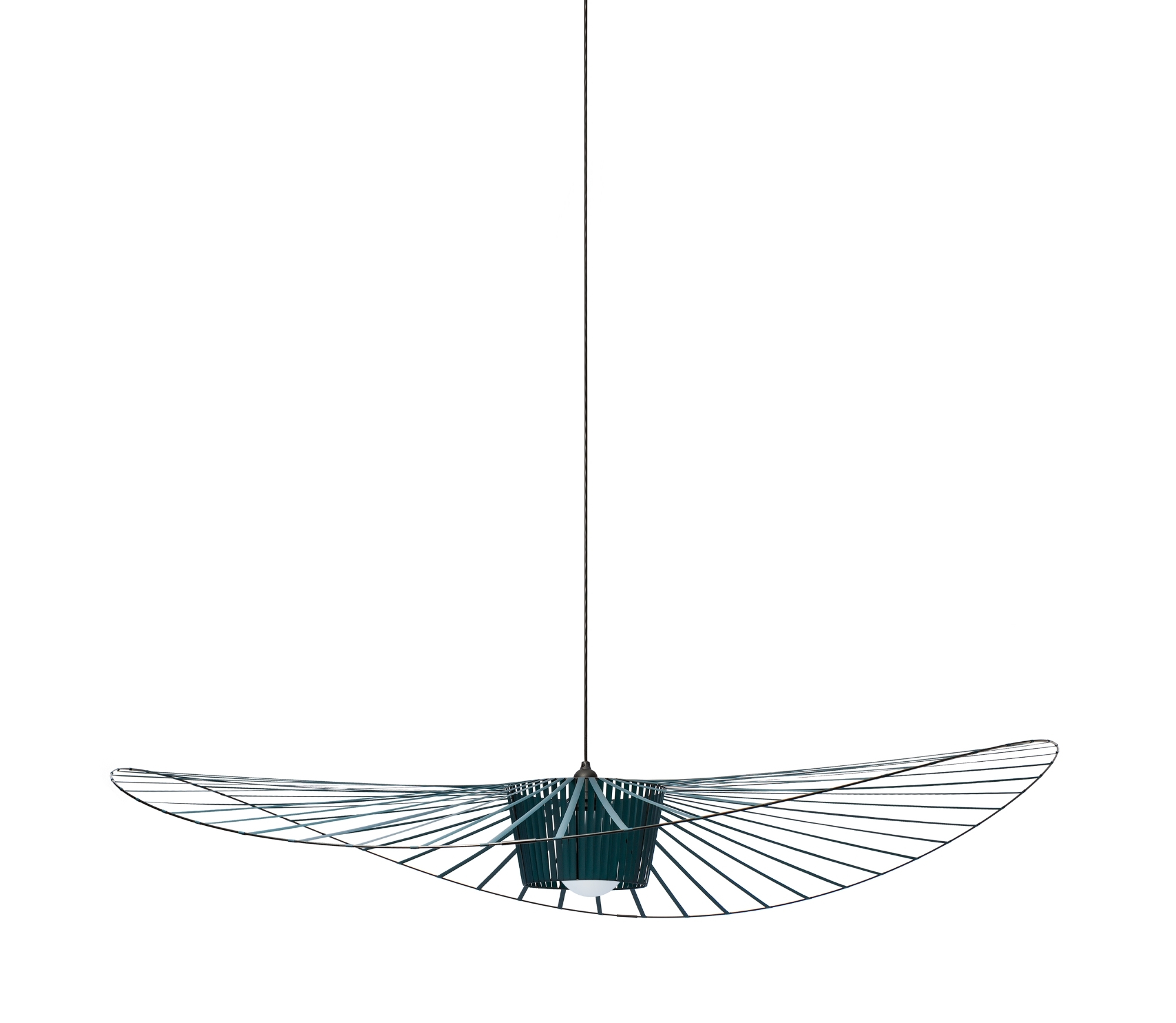 Vertigo Suspension Grande verte Petite Friture Grüne Vertigo Pendelleuchte von Petite Friture, modernes Design mit filigranen Linien und sanftem Licht.