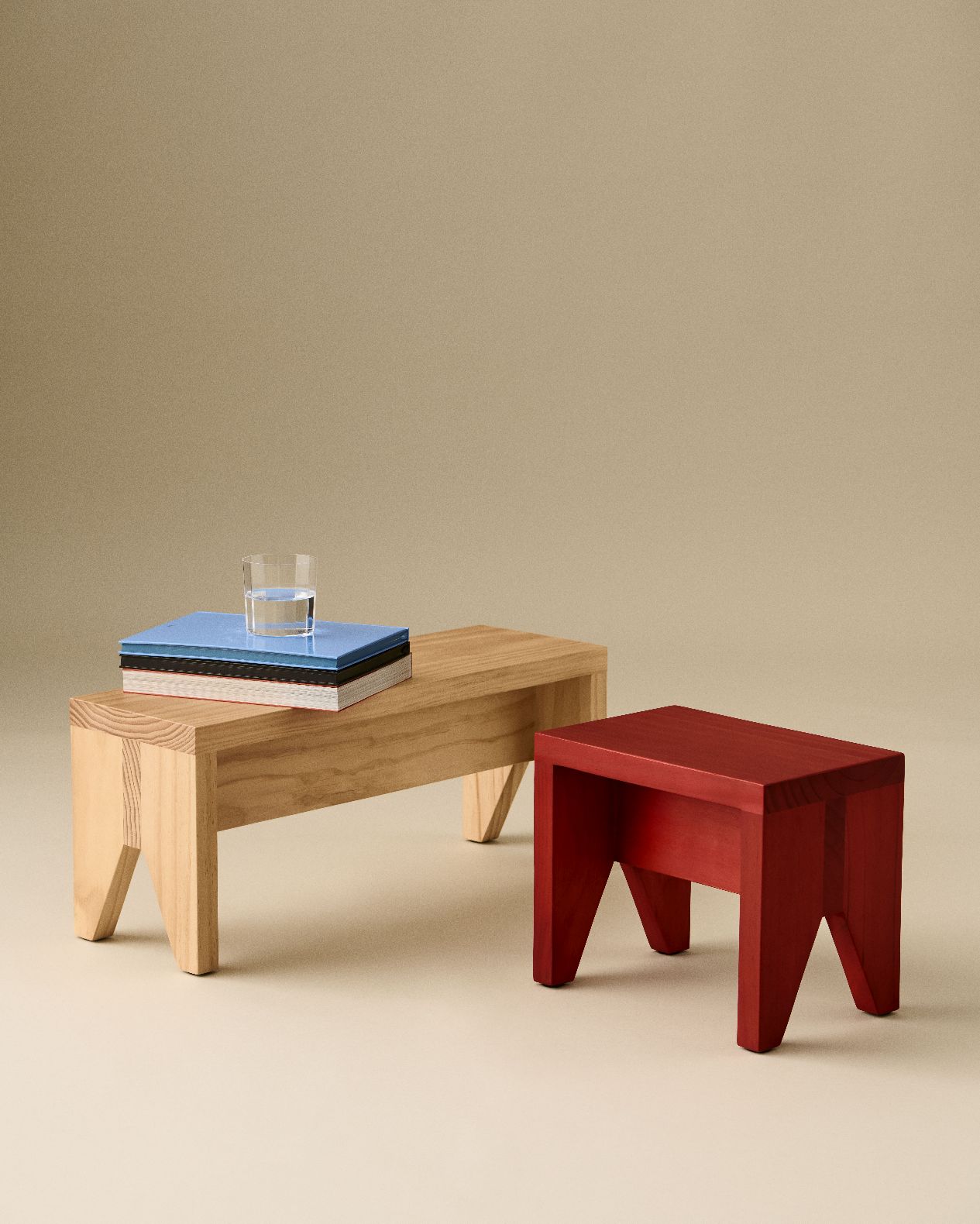 Manolito Stool Long Tabouret Naturel Hay