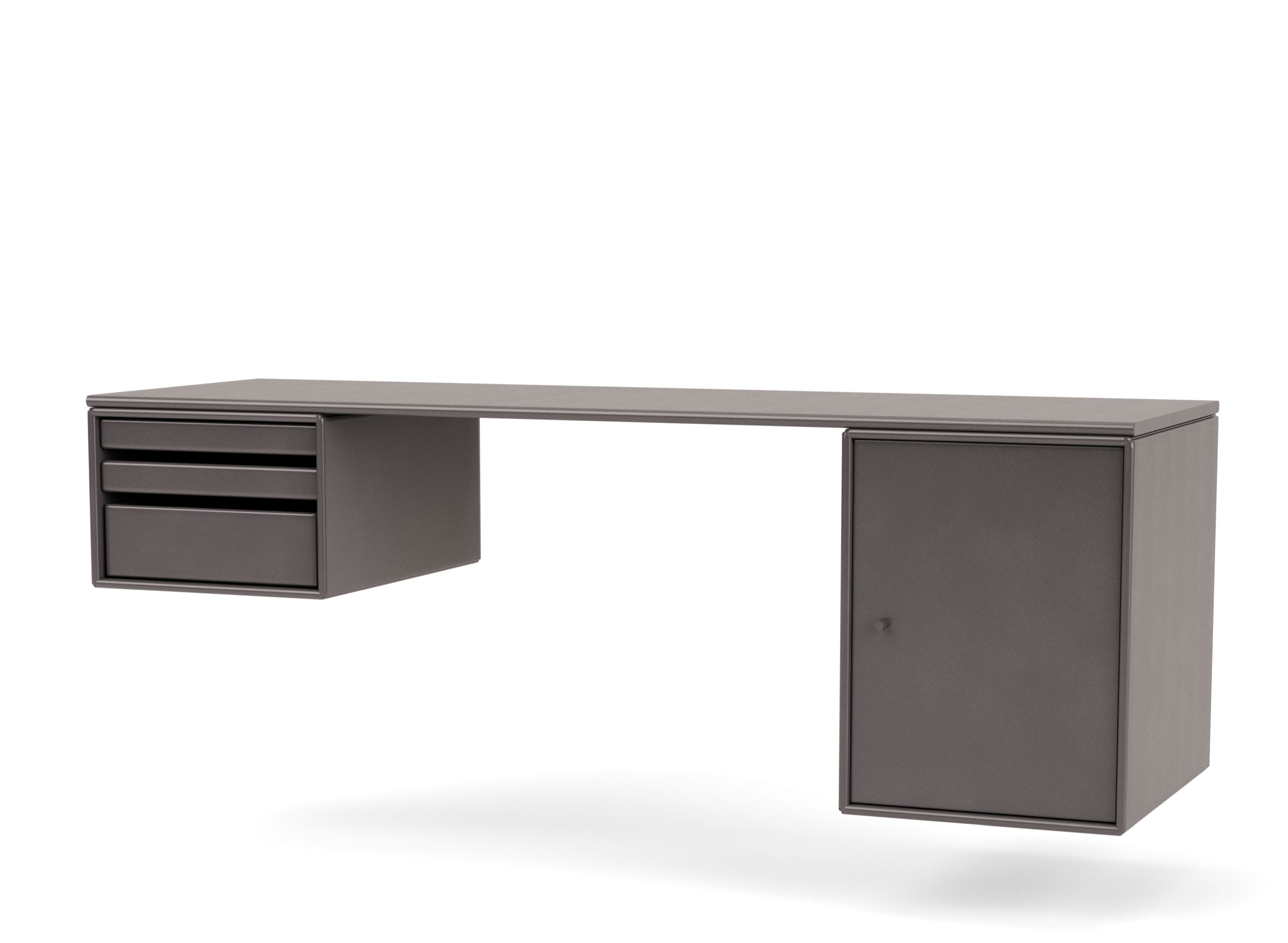 WORKSHOP Schreibtisch Coffe Montana mit Schubladen und Schranktür, moderner Bürotisch für Arbeitszimmer.