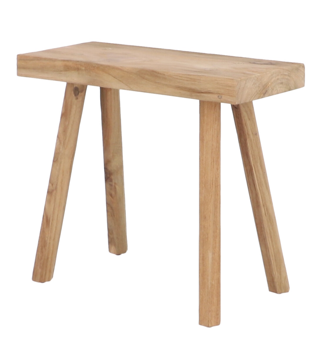 Milo Hocker von Jan Kurtz: Kleiner, rechteckiger Outdoor Hocker aus massivem Teakholz.