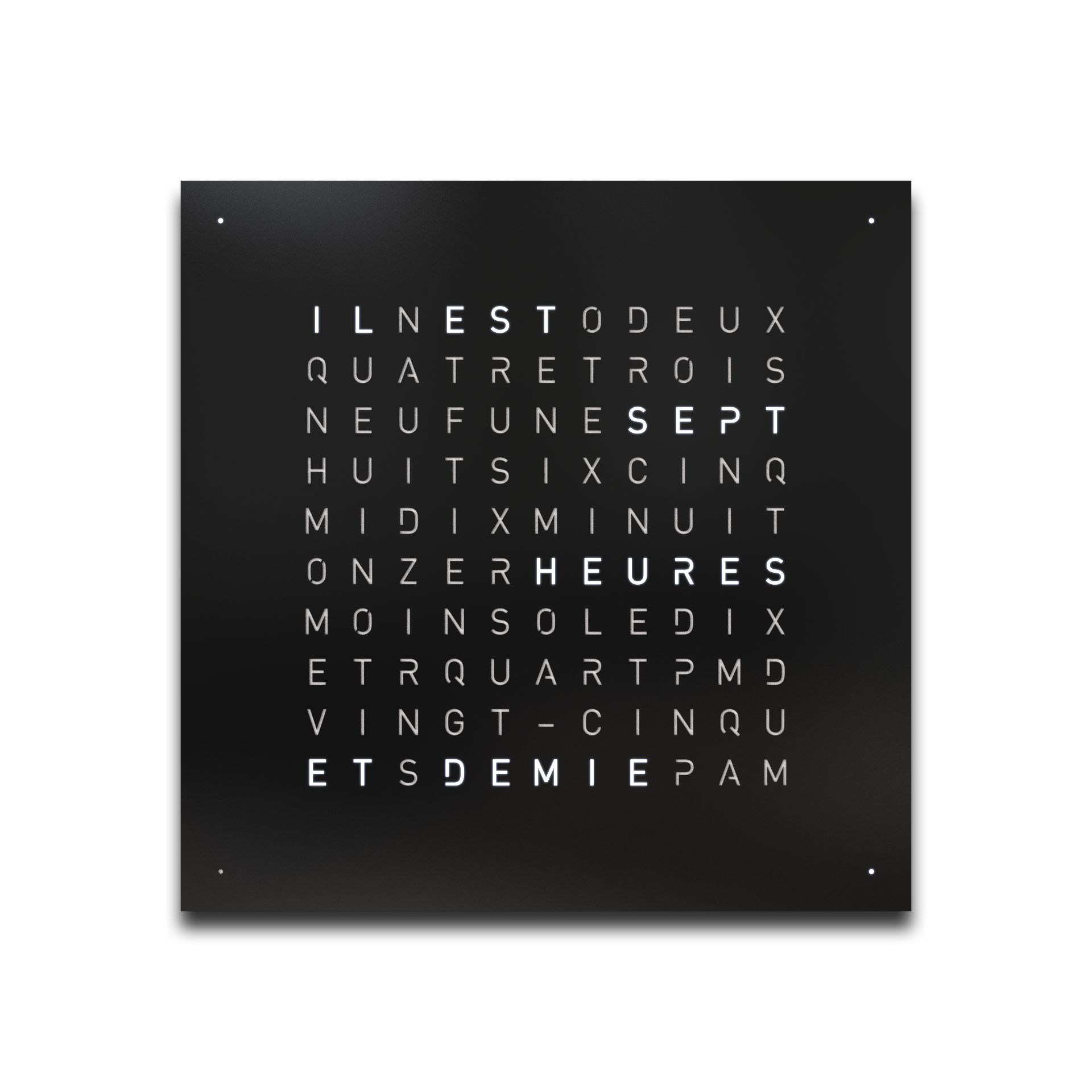 Cache avant pour l'horloge murale Earth 45 Français QLOCKTWO