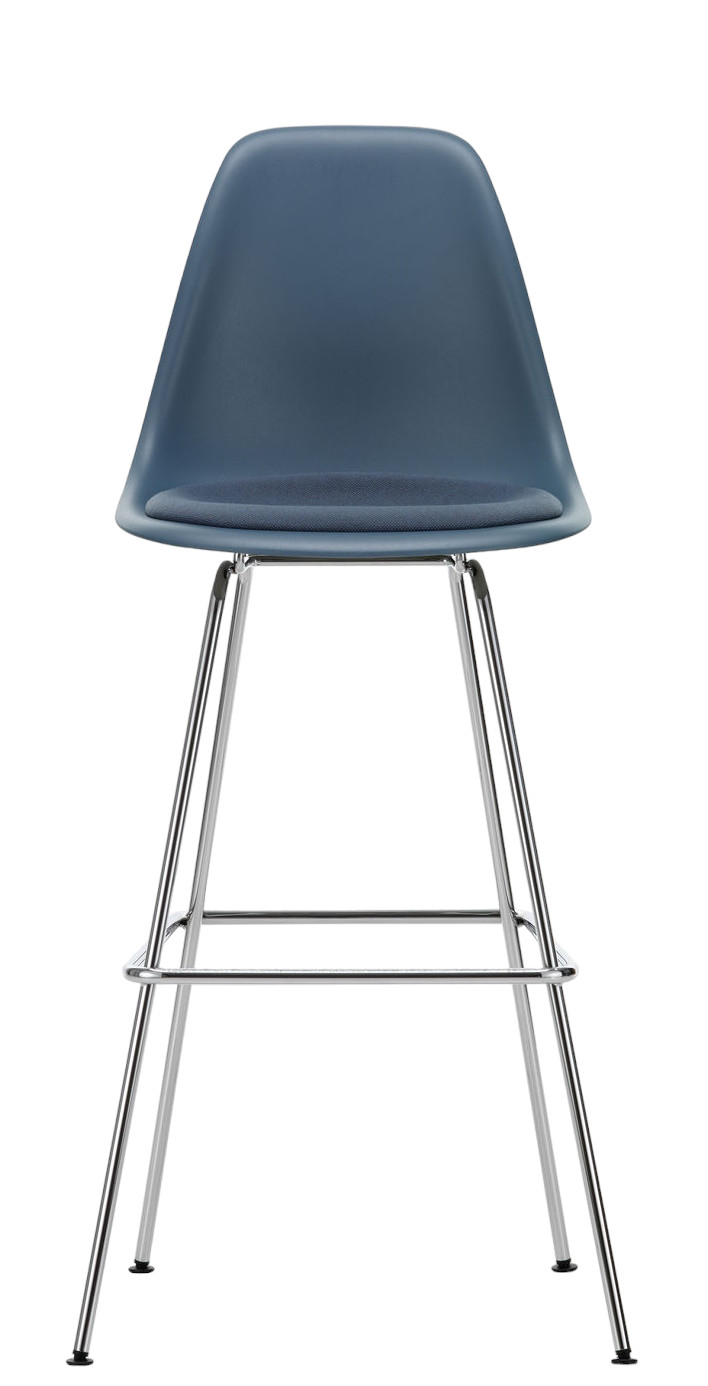 Eames Plastic Bar Stool Tabouret de bar haut avec coussin d'assise Vitra