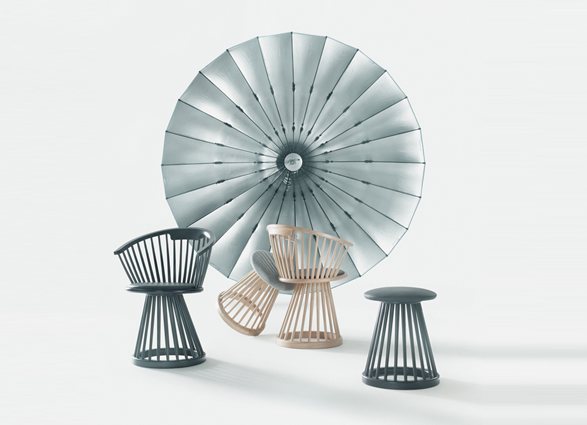 Fan Stool Hocker von Tom Dixon, EINZELSTÜCK: Design Hocker aus Holz in verschiedenen Farben.