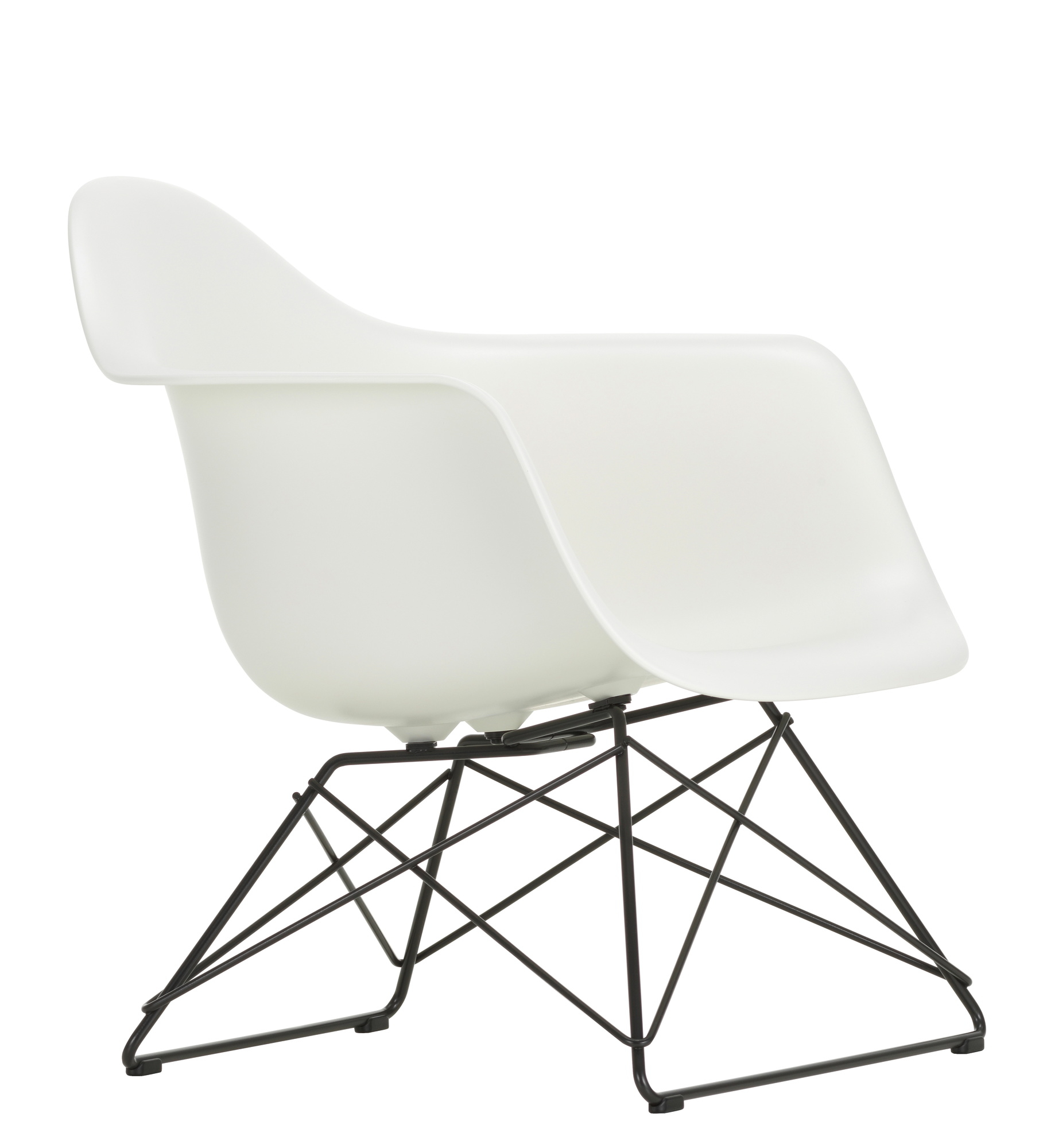 Eames Plastic Arm Rocking Chair chaise à bascule RAR Vitra Érable foncé - Chromé - blanc