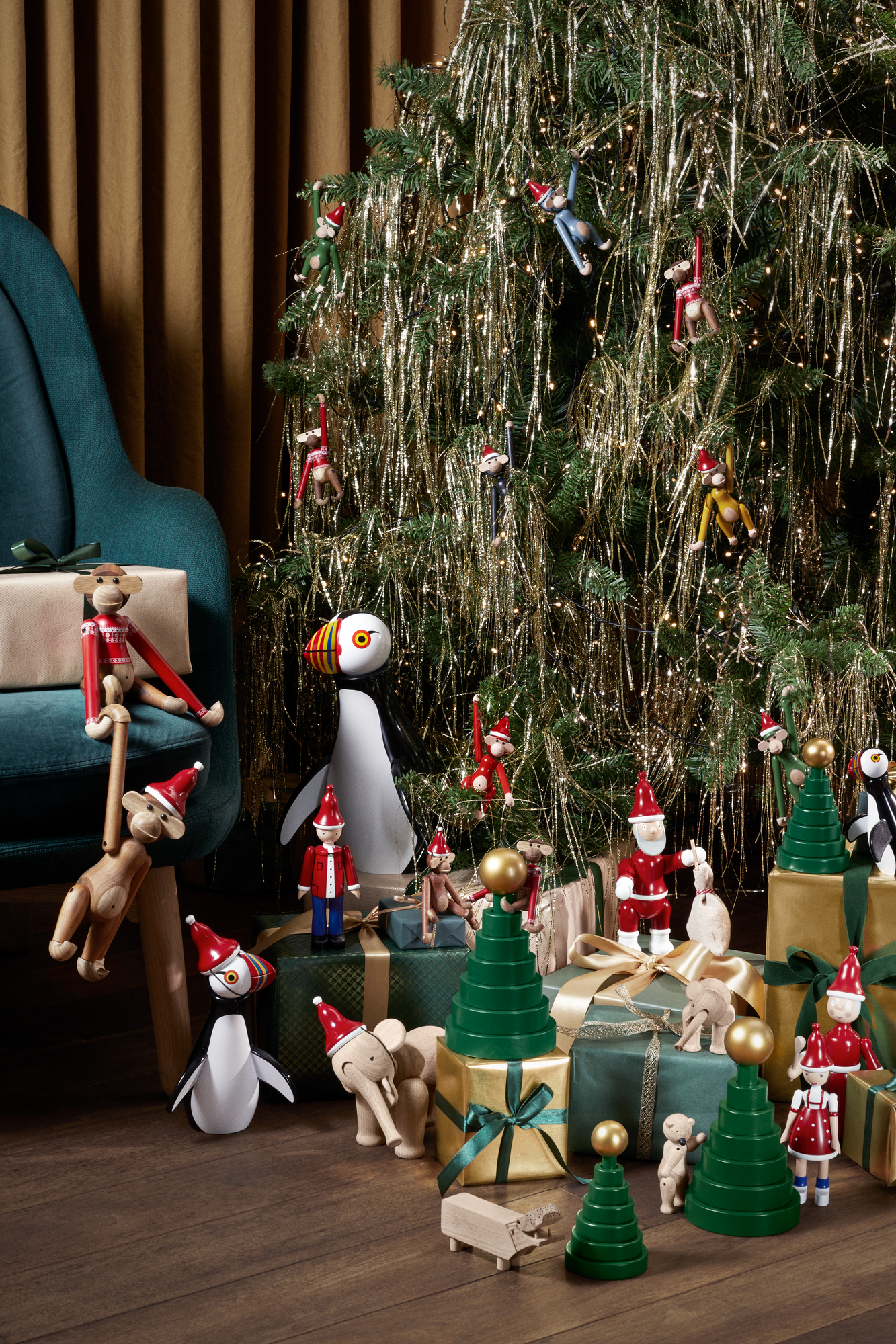 Christmas Jumper Singe 2024 petite figurine en bois Kay Bojesen