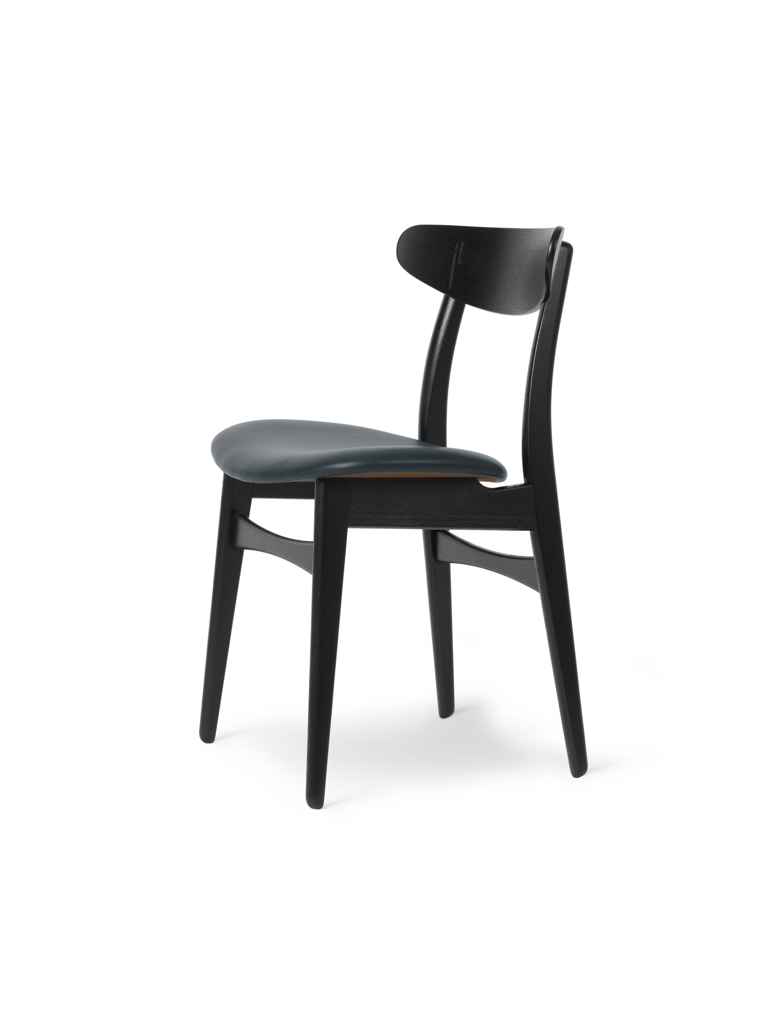 CH30P Chaise rembourrée Carl Hansen &amp; Søn Cadre chene noir thor 350