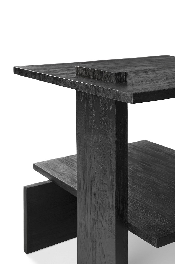 Teak Abstract Side table Table d'appoint Noir Ethnicraft