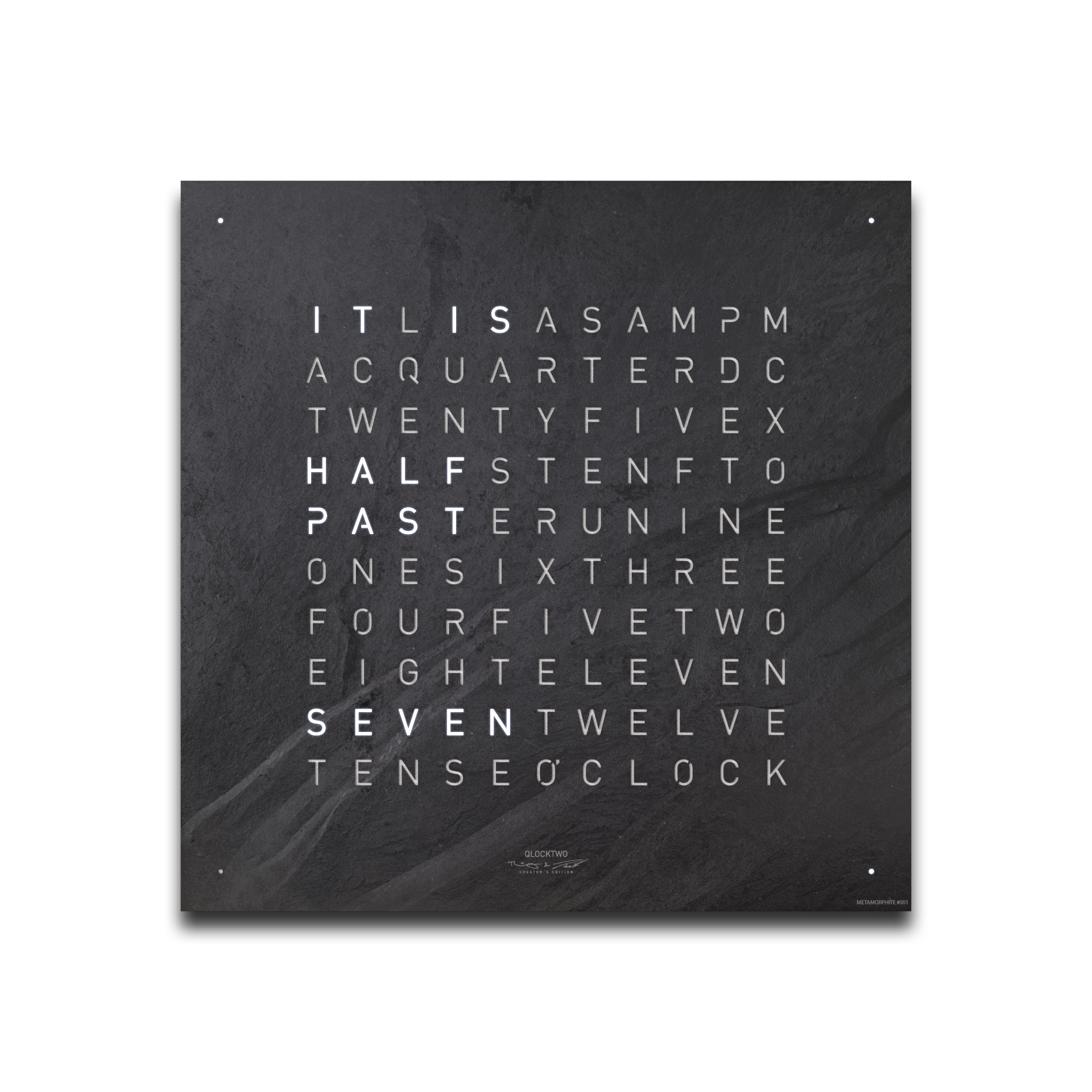 Cache avant pour l'horloge murale Earth 45 Anglais QLOCKTWO