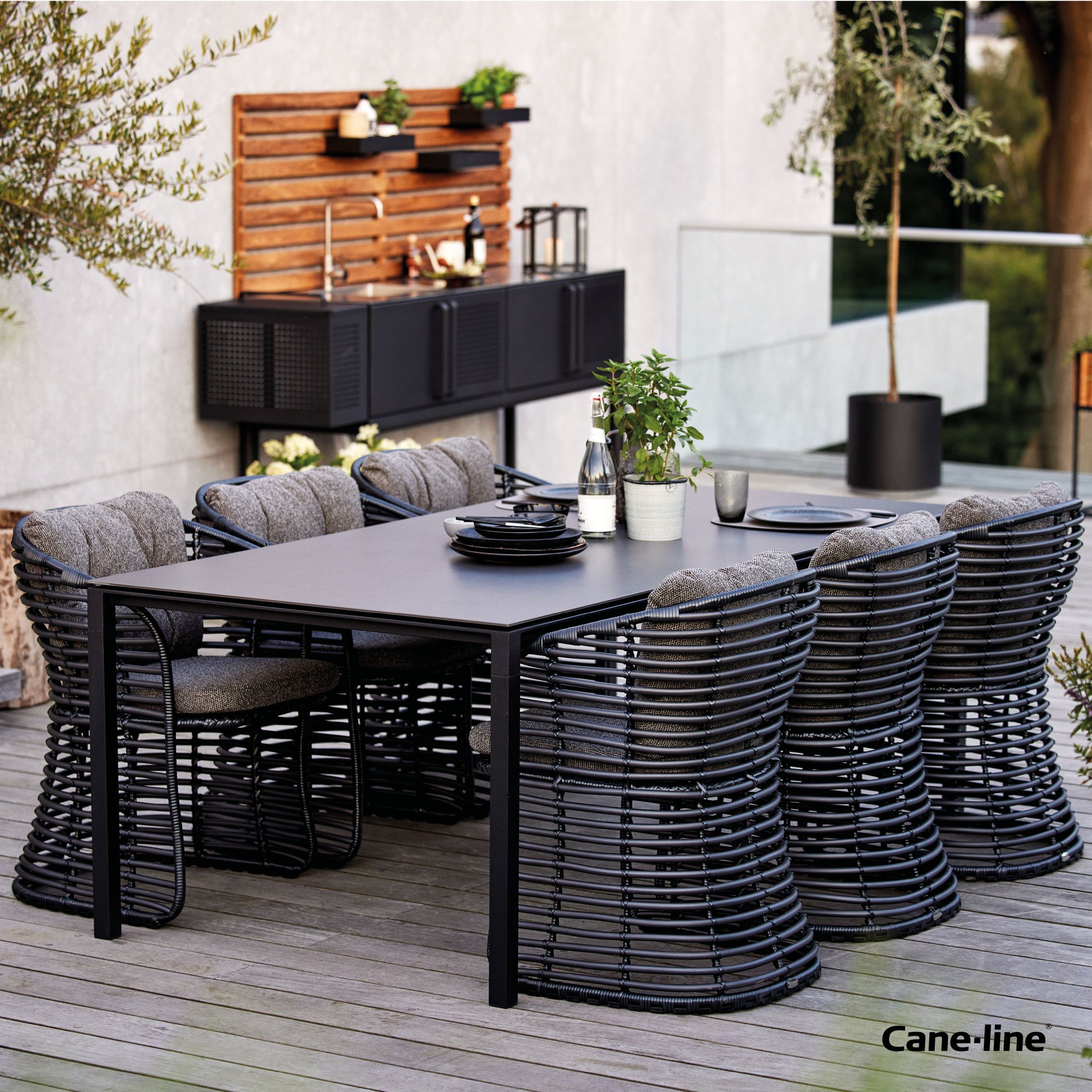 Basket Fauteuil Graphite Cane-Line