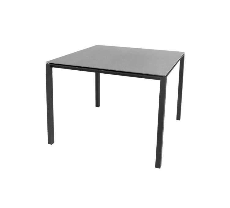 Pure Outdoor Table de salle à manger petite L 100 x P 100 x H 74 cm Cane-Line Structure gris lave Plateau gris basalte