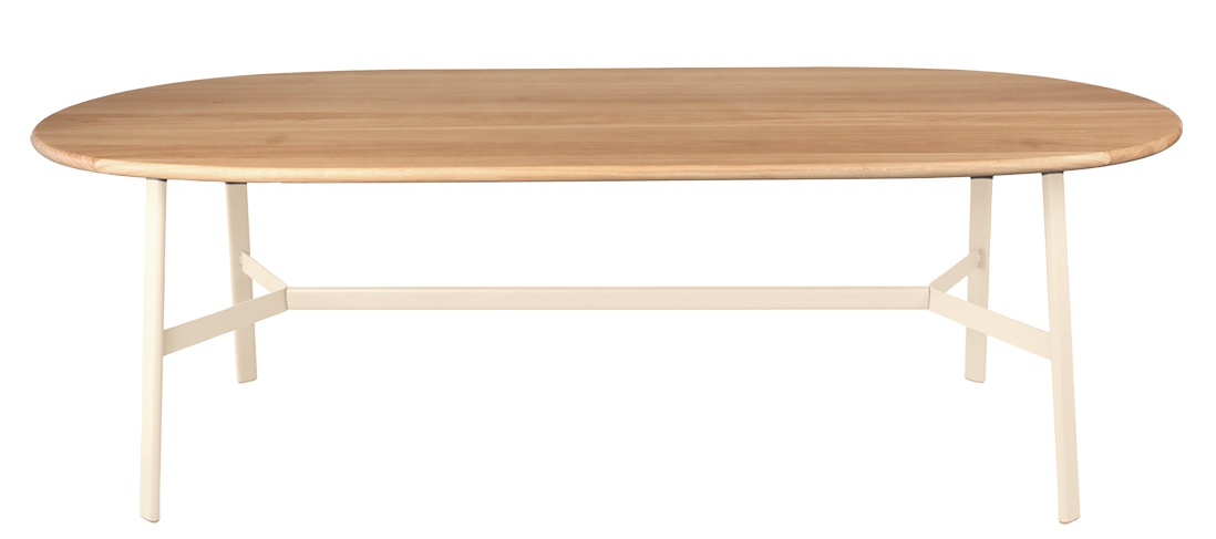 SO'O Table de salle à manger en chêne 220 × 95 cm (ovale) Intérieur Fermob