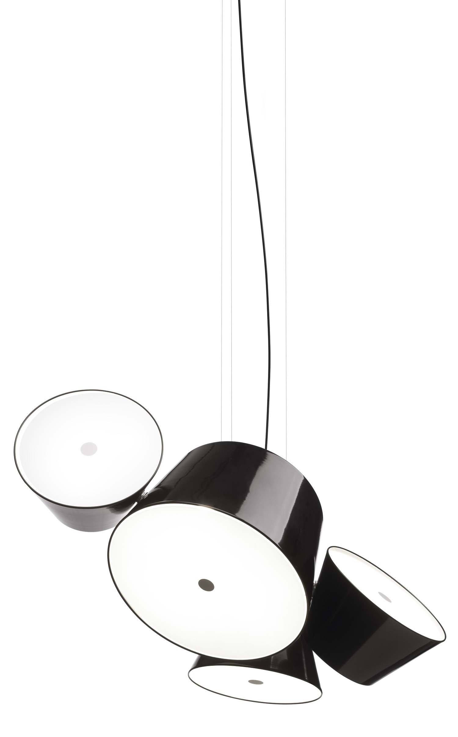 Tam Tam 3 LED Lampe suspension marset Pearlblanc-Noir