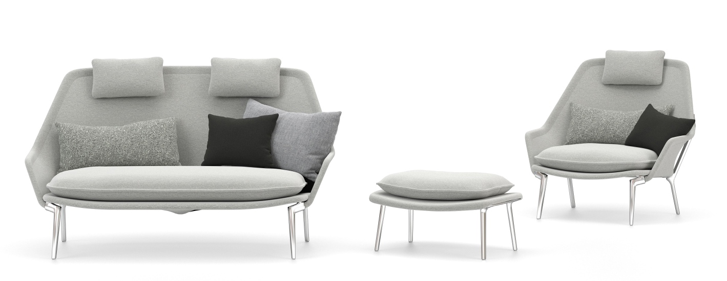 Slow Chair & Ottoman Fauteuil en tissu Vitra 