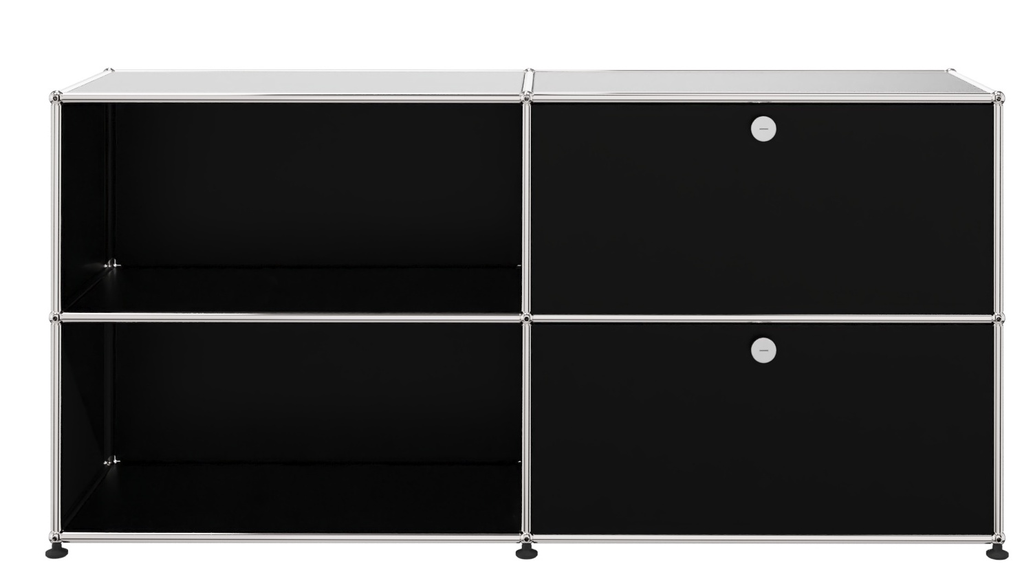 USM Haller Buffet 2 Ouverts / 2 volets à droite Noir graphite - FAST DELIVERY