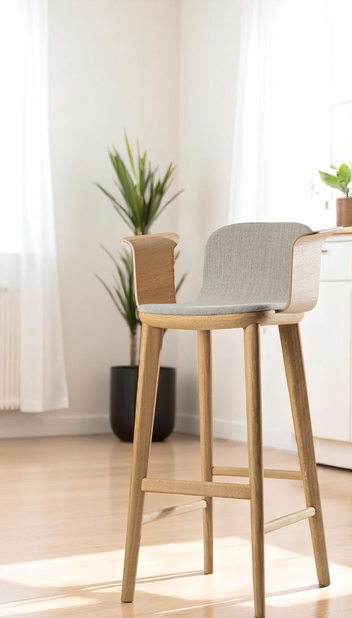 Aeon Comfort Barstool Tabouret de bar avec accoudoirs Entièrement rembourré Zeitraum