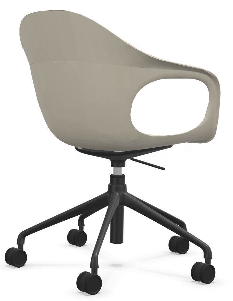 Fauteuil Elephantino piètement cinq étoiles avec roulettes Kristalia