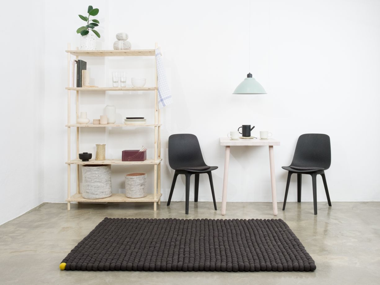 Big One Rectangulaire Tapis en feutre 180 x 260 cm myfelt  Anthracite