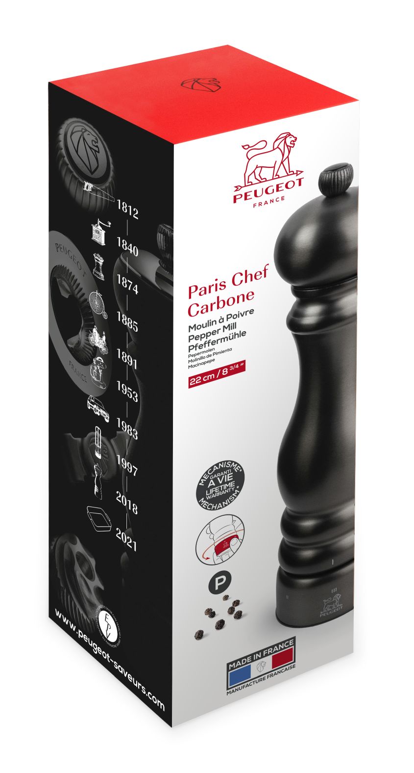 Paris Chef Carbon Moulin à poivre 22 cm Peugeot OFFRE SPECIALE