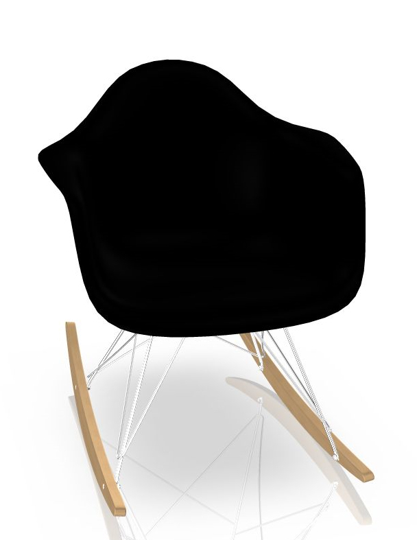 Eames Plastic Arm Rocking Chair chaise à bascule RAR Vitra Érable jaunâtre - Chromé - Noir