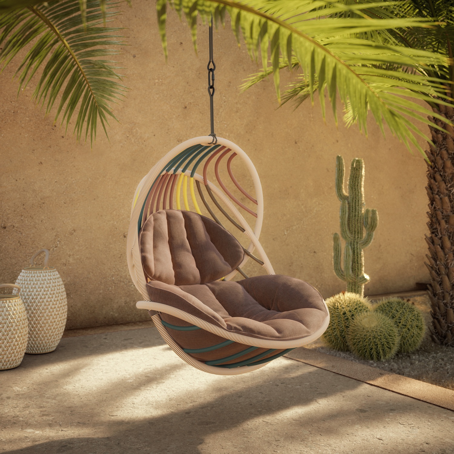 Kida Fauteuil suspendu avec coussin Dedon