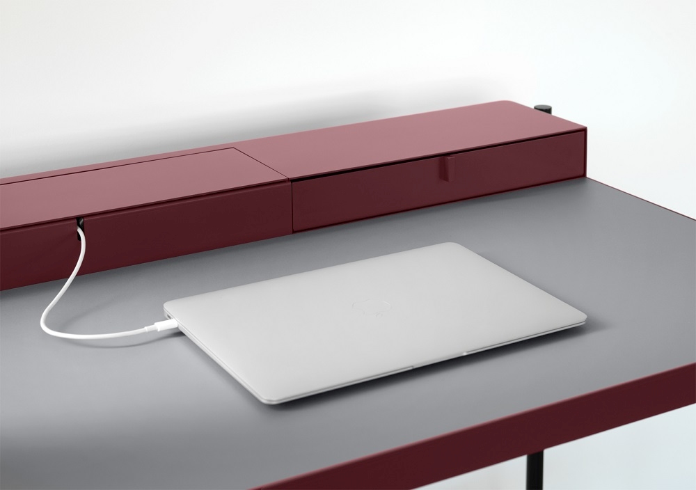 PS20 BIG Bureau Müller Möbelfabrikation rouge oxyde 1 tiroir