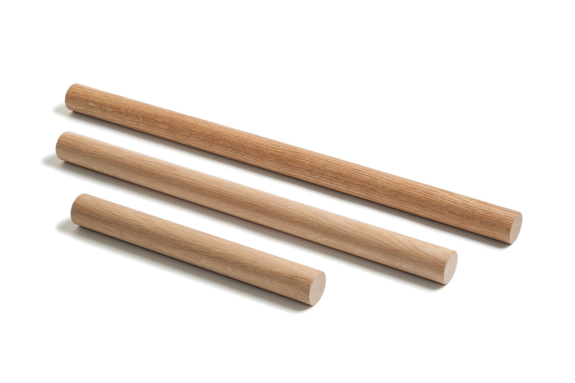 Rouleau à pâtisserie en bois de chêne 50 cm côte à côte
