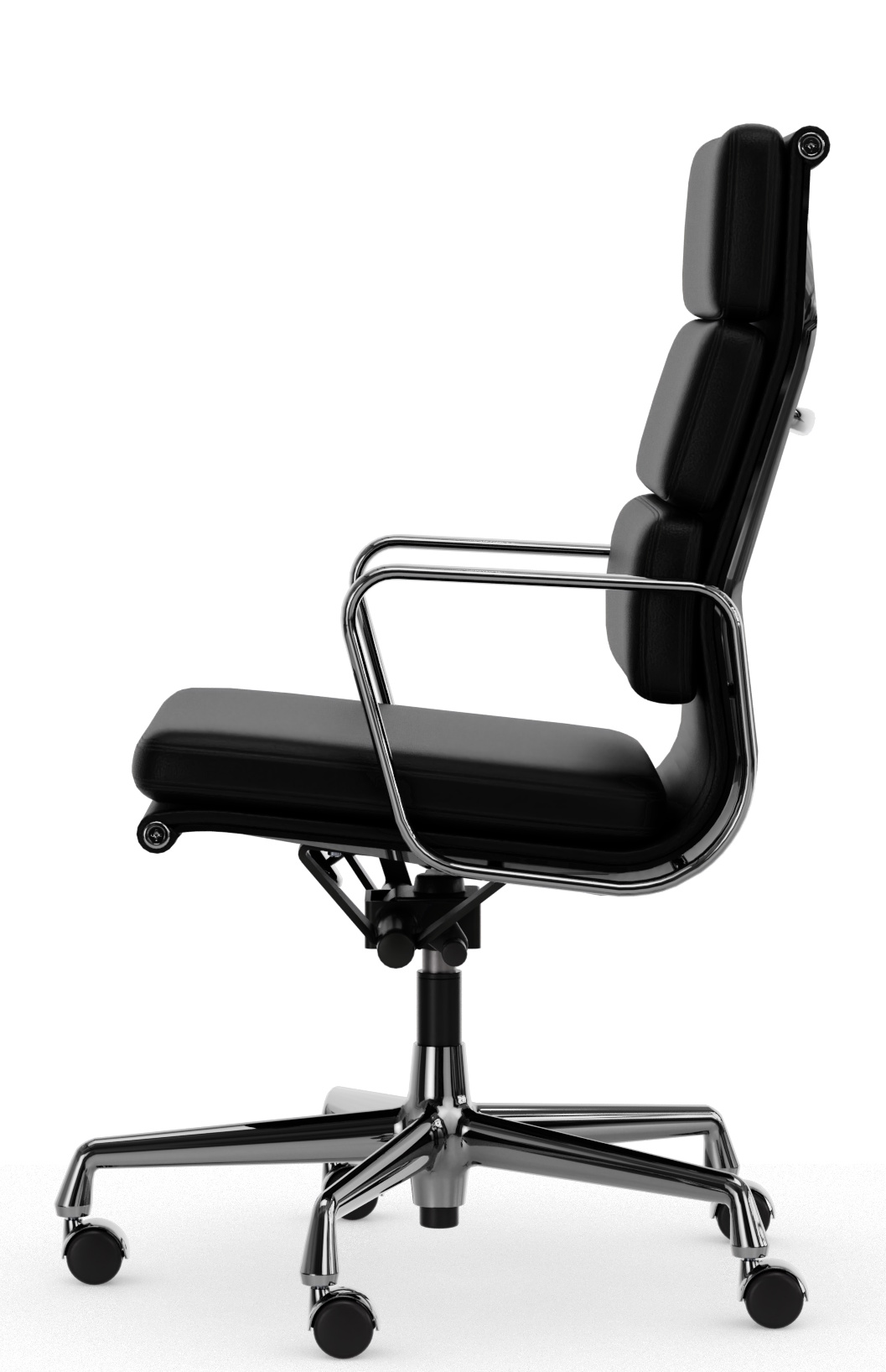 Soft Pad Chair EA219 / EA 219 CHROME / LEDER NERO Fauteuil Vitra OFFRE SPECIALE