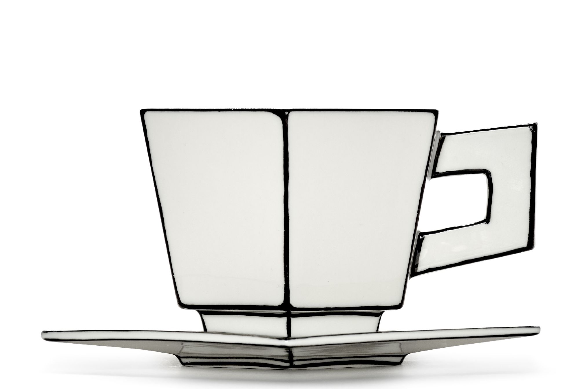 Tasse Capuucino Blanc/Noir Carte Blanche Serax  