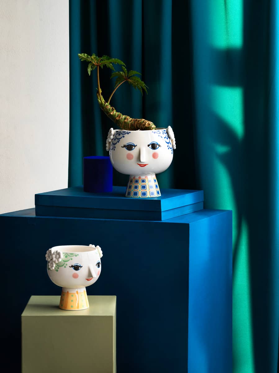 Eva Pot de fleurs 21 cm Bleu Bjorn Wiinblad