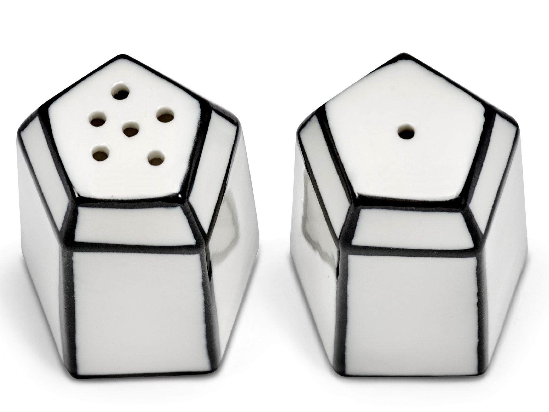 Set sel & poivre saupoudreuse blanc/noir Carte Blanche Serax