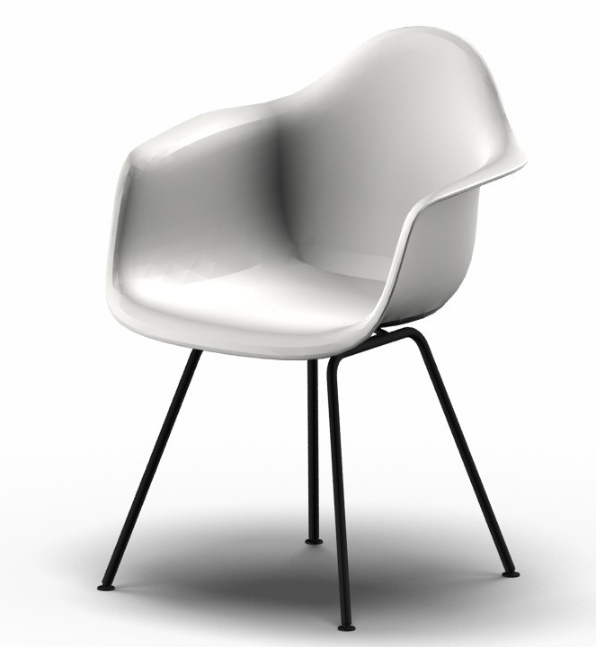 Eames Plastic Arm Chair DAX Chaise Vitra Noir - Blanc