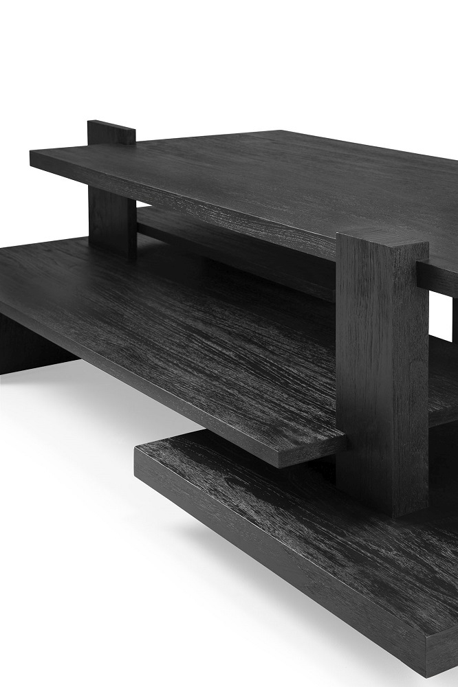 Teak Abstract Coffee table Table basse Noir Ethnicraft