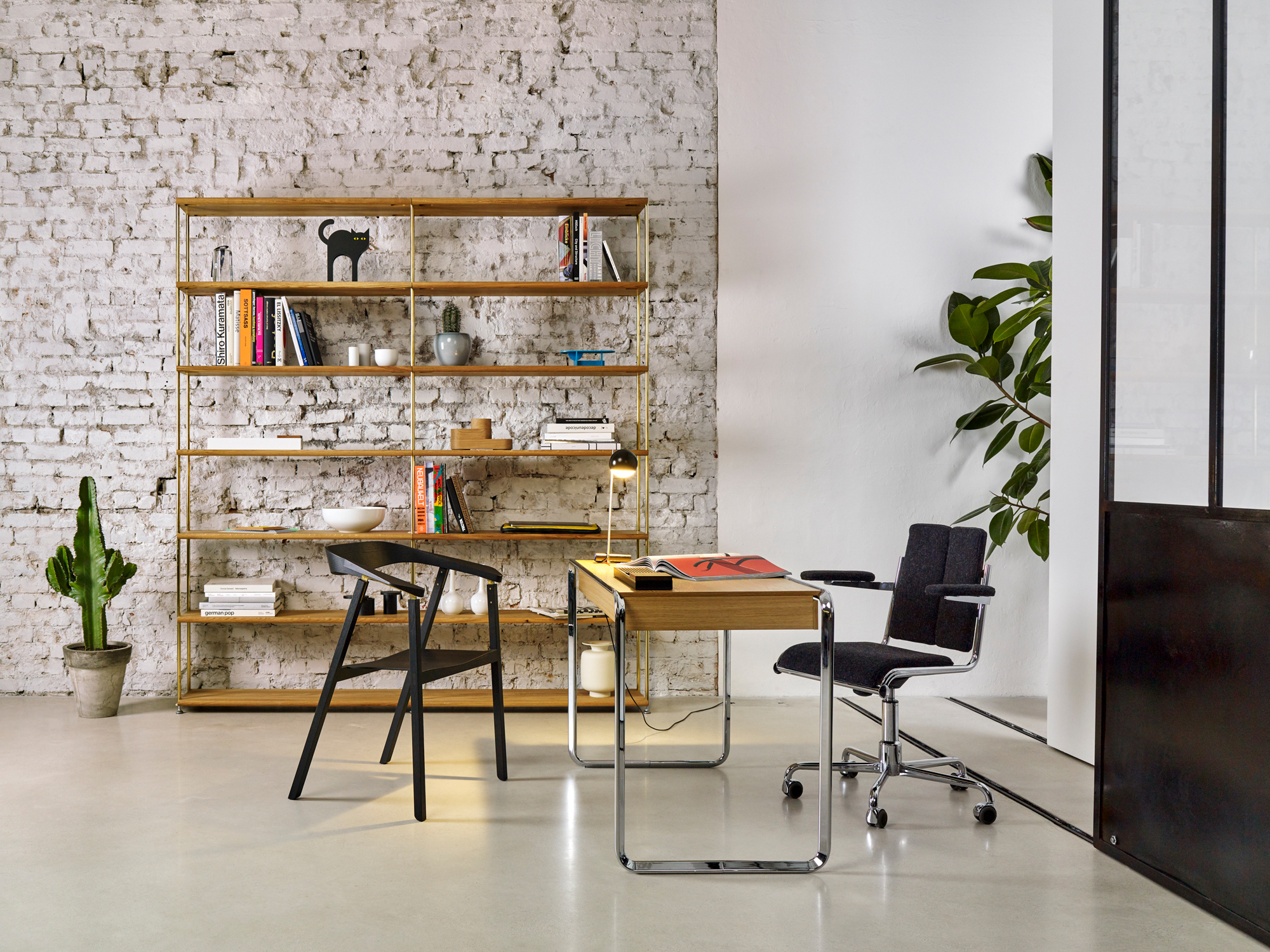 L25 Tafellampje LED Lampe de Table Reedition Tecta noir brilliant