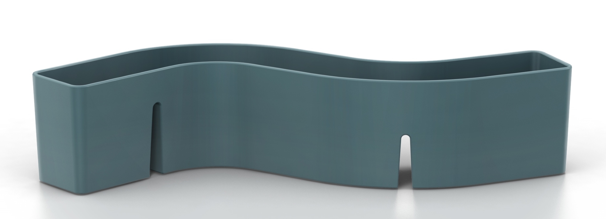 Dunkelgrauer S-Tidy Stiftehalter von Vitra: Wellenförmiger Schreibtischorganizer für Stifte, Bürobedarf und Accessoires.