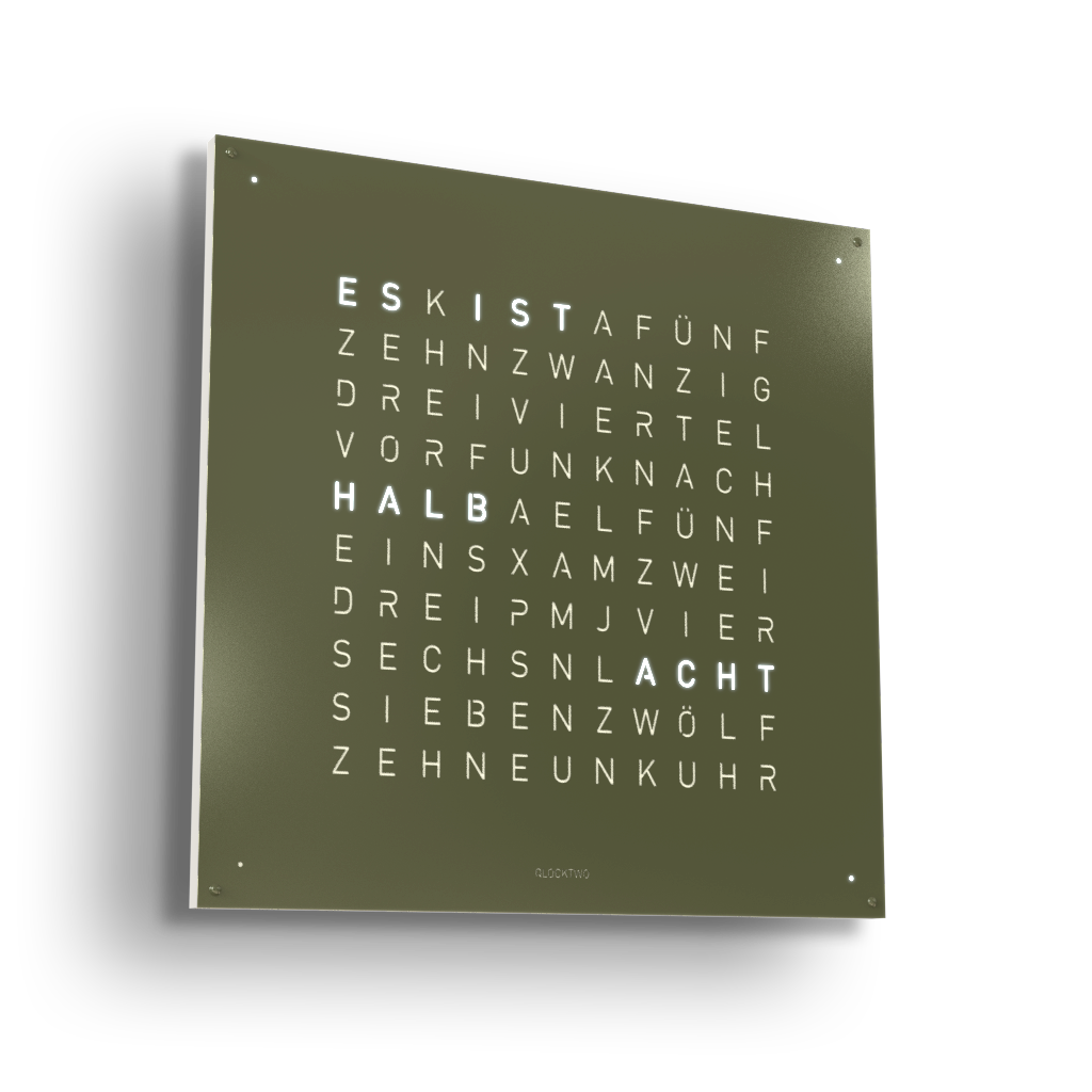 Earth 90 Steel Series Horloge murale / Objet temporel Allemande QLOCKTWO