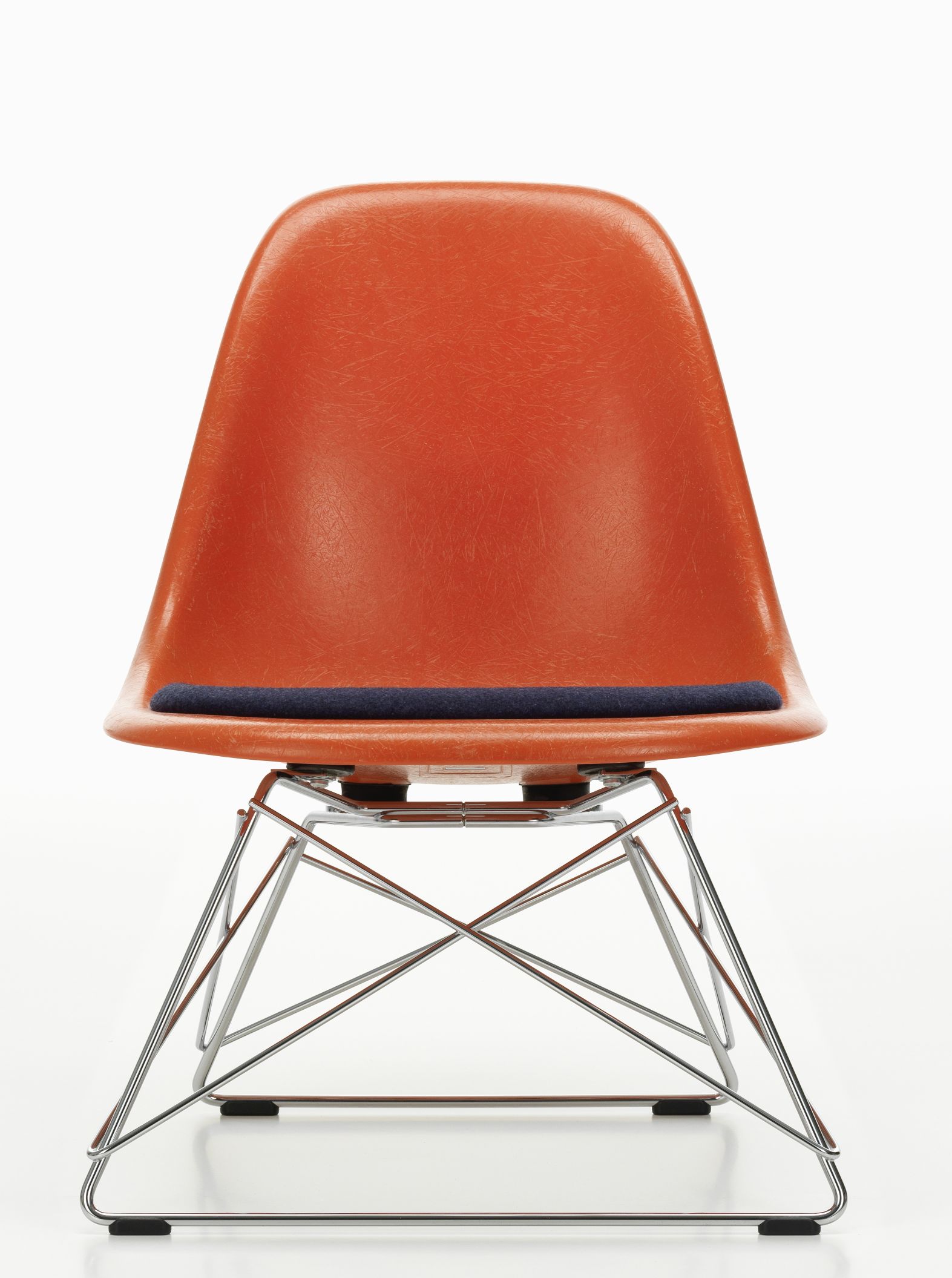 Eames Fiberglass Chair LSR chaise avec coussin d'assise Vitra