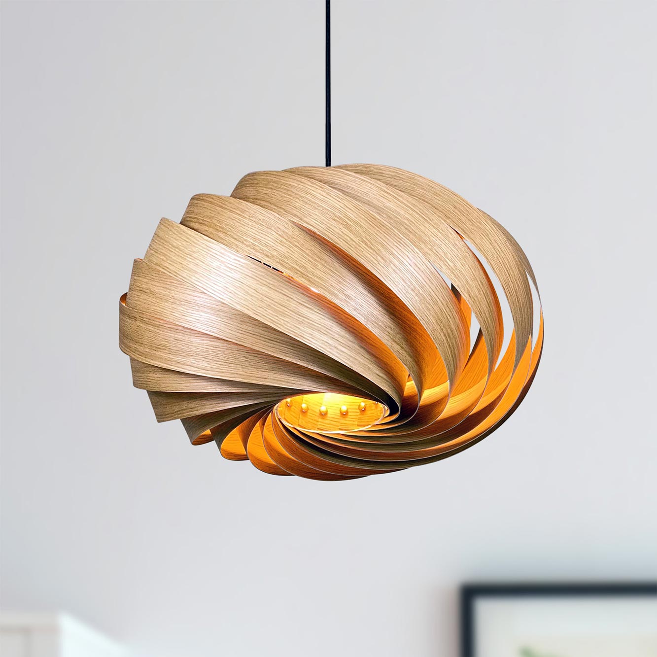 Quiescenta Lampe à suspendre Ø45 cm Chêne Gofurnit