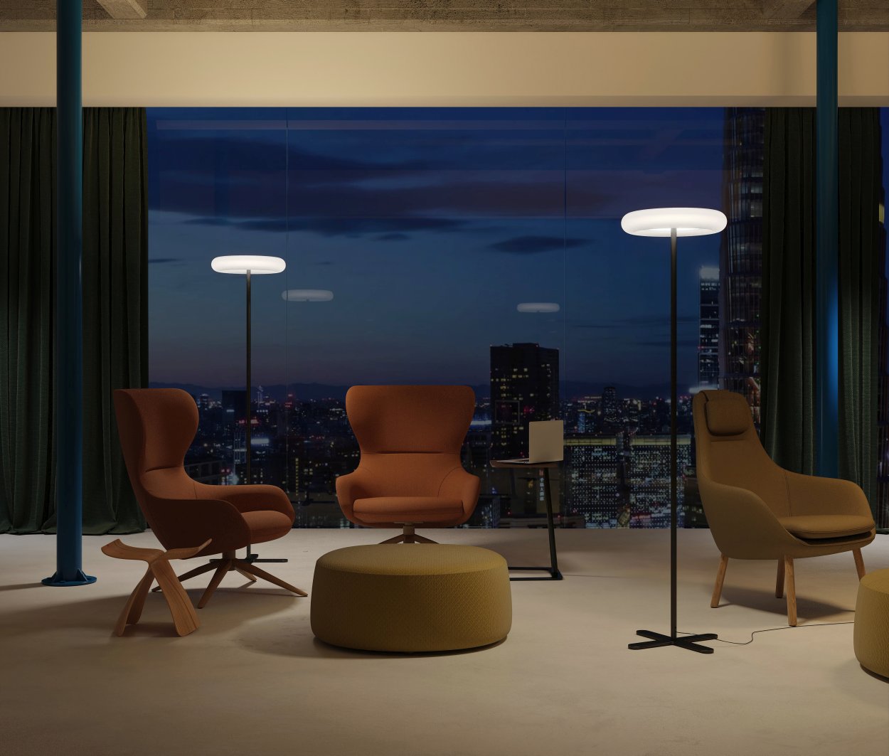 Lampadaire Oto pied circulaire Belux Lampadaire Oto pied circulaire Belux